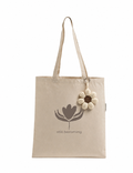 Cream Bloom Crochet Flower Bag Charm – Neutral Handmade Accessory