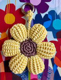 Bloom Crochet Flower Yellow Bag Charm